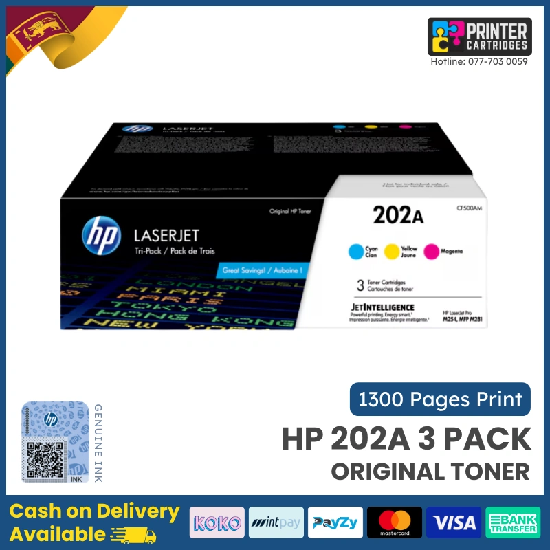 HP-202A-3-pack-Original-LaserJet-Cyan-Magenta-Yellow-Toner-Printercartridges.lk HP 202A 3-pack Cyan/Magenta/Yellow Original LaserJet Toner Cartridges