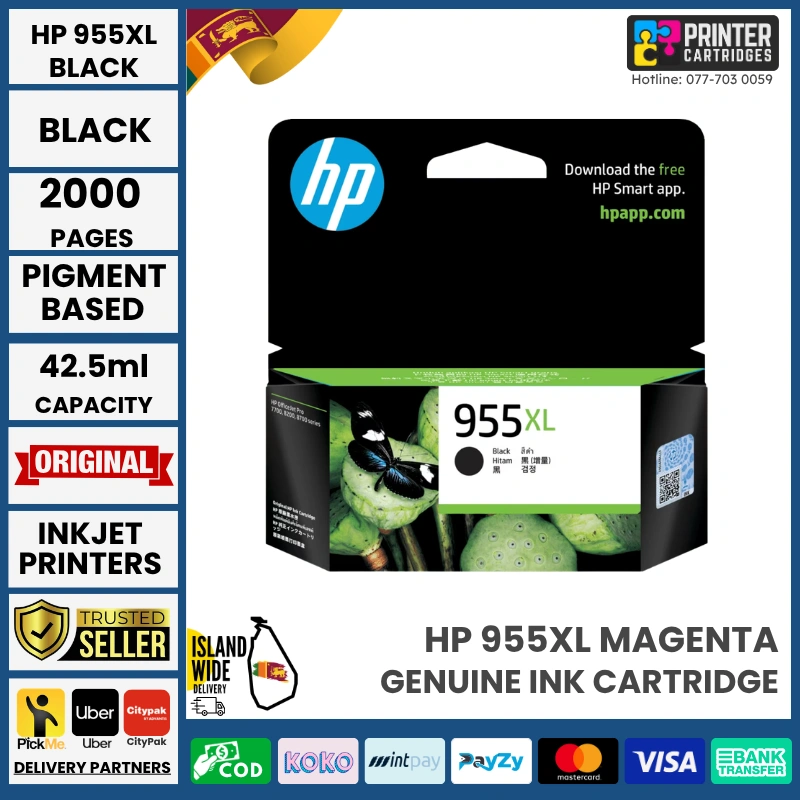 HP-955XL-High-Yield-Black-Original-Ink-Cartridge-Black-L0S72AA HP 955XL High Yield Original Ink Cartridge (Black)