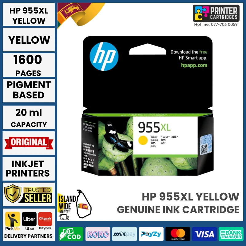 HP-955XL-High-Yield-Yellow-Original-Ink-Cartridge-L0S69AA HP 955XL High Yield Original Ink Cartridge (Yellow)