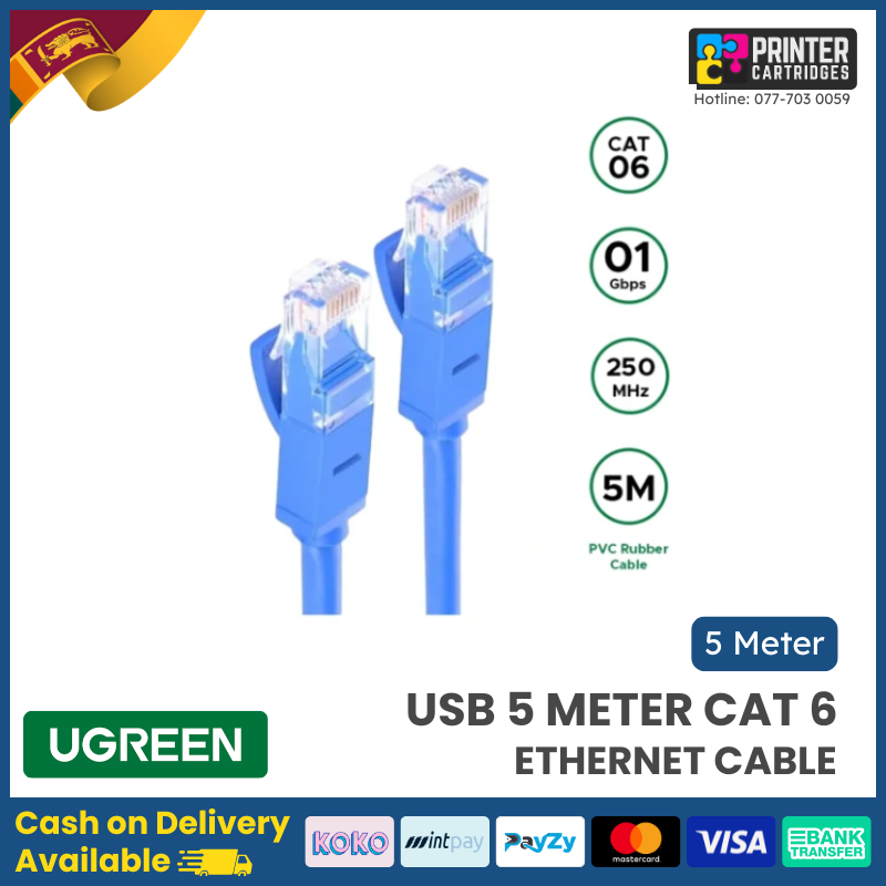 UGREEN-5-Meter-Cat-6-UTP-Ethernet-Cable-NW102-11204-Printercartridges.lk UGREEN 5 Meter Cat 6 UTP Ethernet Cable – NW102 - 11204