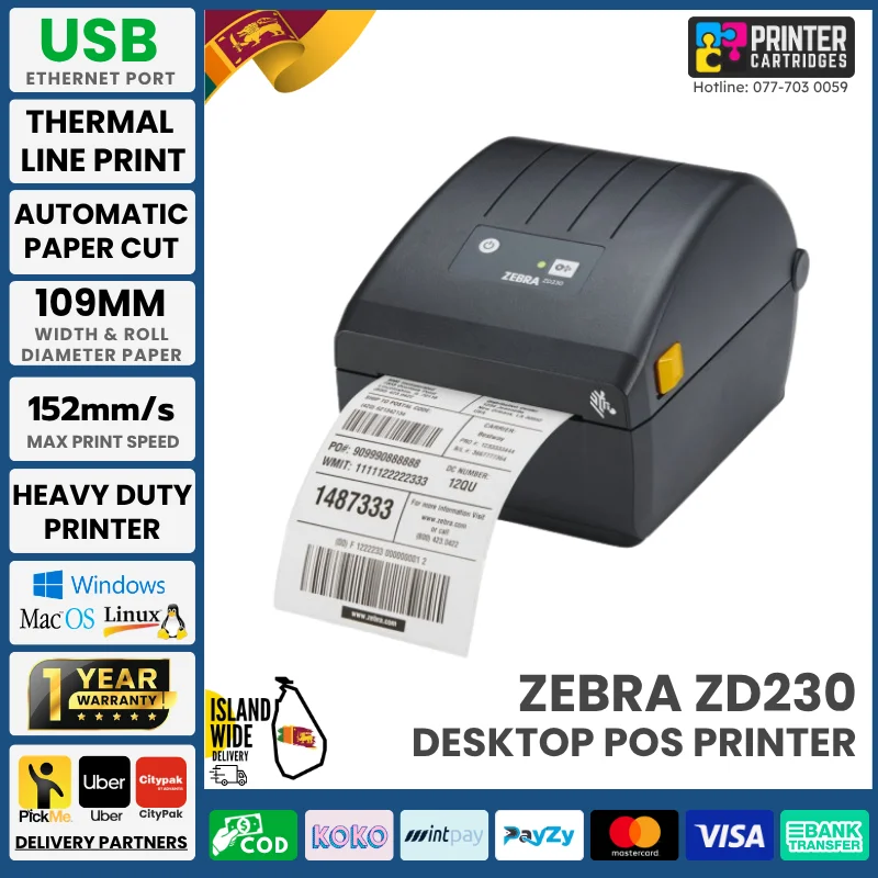 Zebra ZD230 Value Desktop 4-inch Wide Standard Printer Zebra ZD230 Value Desktop 4-inch Wide Standard Printer