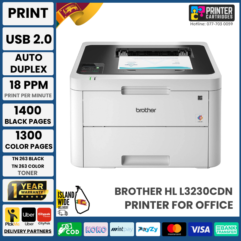 Brother-HL-L3230CDN-Network-Colour-LED-Printer-Duplex-Mobile-Print-Printercartridges.lk Brother HL-L3230CDN Network Colour LED Printer, Duplex Mobile Print