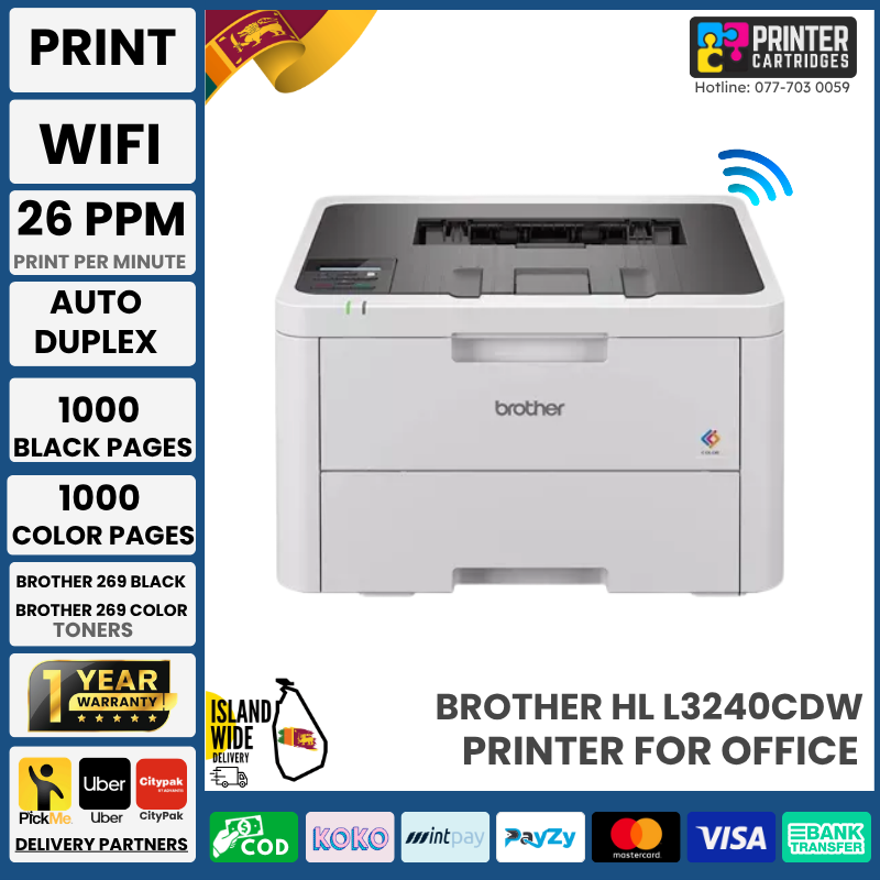 Brother-HL-L3240CDW-Colour-Laser-Printer-Printercartridges.lk Brother HL-L3240CDW Colour Laser Printer