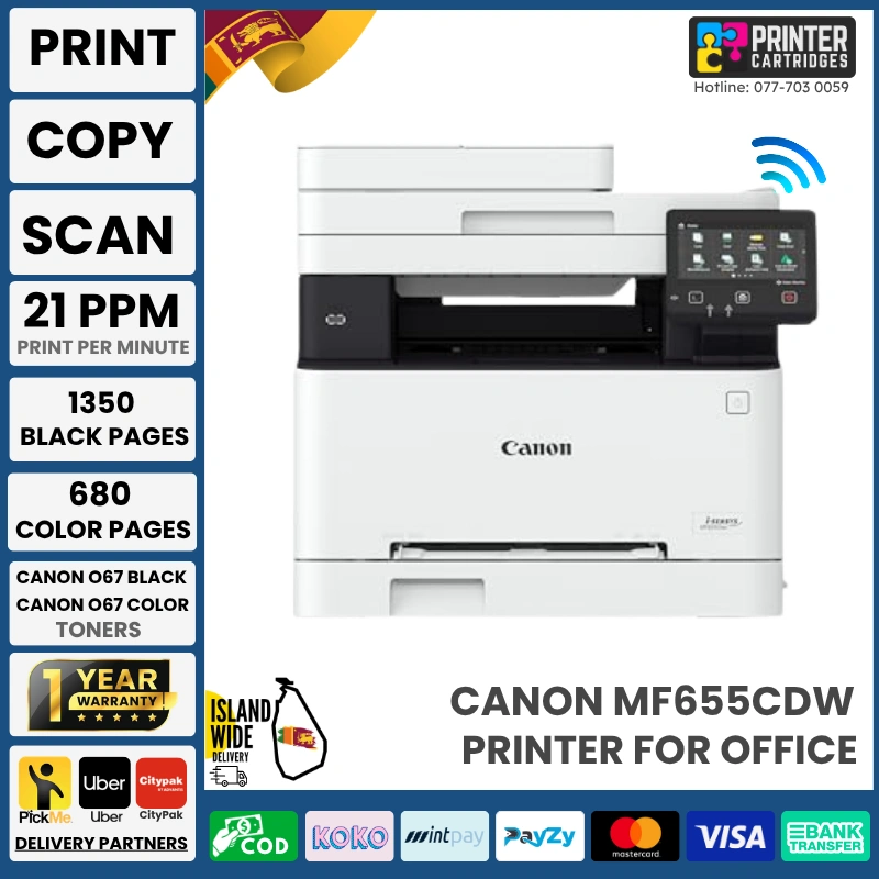 Canon-i-SENSYS-MF655Cdw-Wireless-Colour-Multifunction-Laser-Printer-A4-Print-Copy-Scan-Wi-Fi-Printer-Printercartridges.lk (1) Canon i-SENSYS MF655Cdw Wireless Colour Multifunction Laser Printer - A4 - Print - Copy - Scan - Wi-Fi Printer