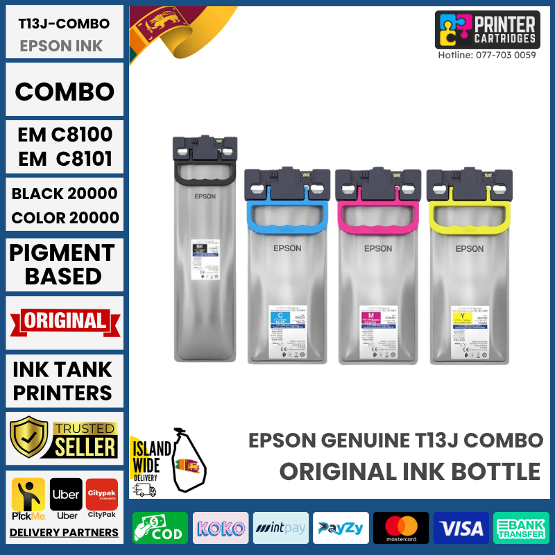 Epson-Genuine-T13J-Ink-Combo-Pack-for-EM-C8100-EM-C8101-Printercartridges.lk Epson Genuine T13J Ink Combo Pack