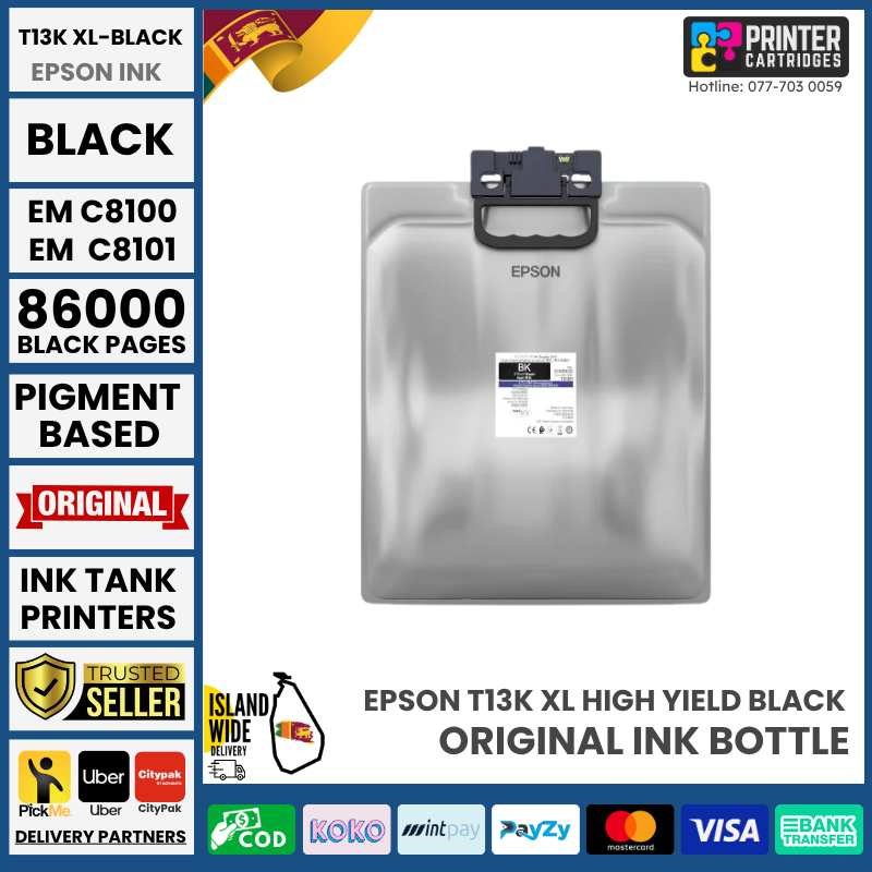 Epson-Genuine-T13K-XL-High-Yield-Black-Ink-Pack-for-EM-C8100-EM-C8101-Printercartridges.lk Epson Genuine T13K XL High Yield Black Ink Pack
