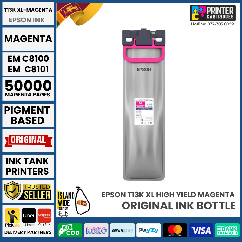 Epson-Genuine-T13K-XL-High-Yield-Magenta-Ink-Pack-for-EM-C8100-EM-C8101-Printercartridges.lk Epson Genuine T13K XL High Yield Magenta Ink Pack