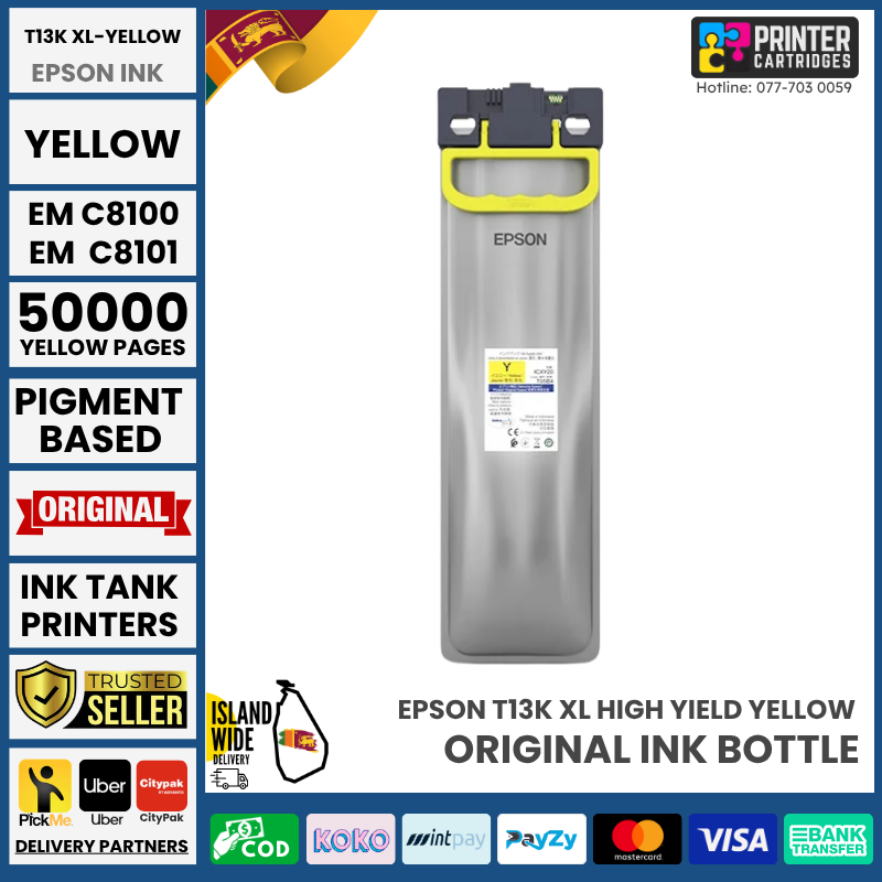 Epson-Genuine-T13K-XL-High-Yield-Yellow-Ink-Pack-for-EM-C8100-EM-C8101-Printercartridges.lk Epson Genuine T13K XL High Yield Yellow Ink Pack