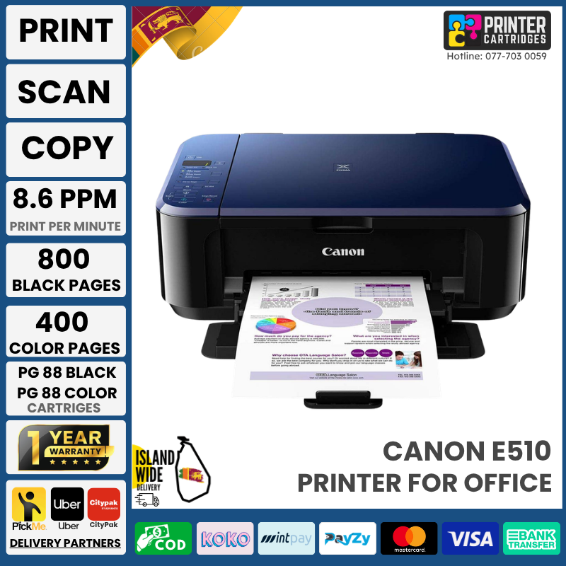 Canon-E510-Multi-Function-Print-Scan-Copy-Ink-Efficient-Colour-Printer-Printercartridges.lk Canon PIXMA E510 Multi-Function Ink Efficient Colour Printer (Print, Copy, Scan)