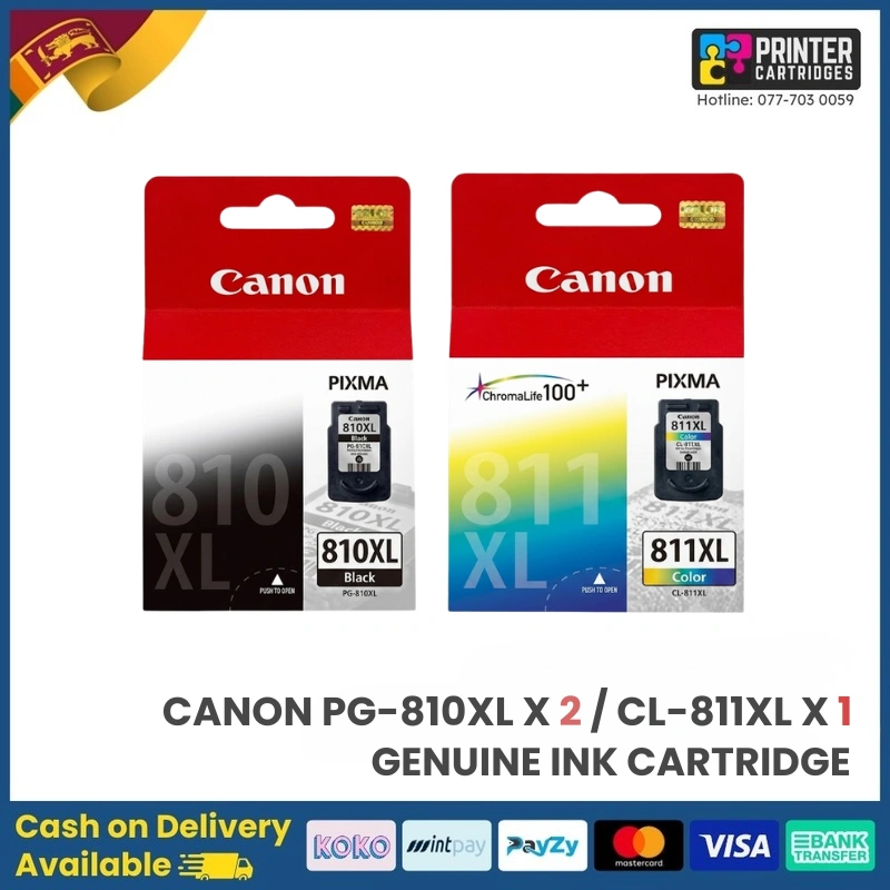 Canon PG-810XL x 2 _ CL-811XL x 1 (2-Black _ 1-Color) Original Ink Cartridge (Black) Canon PG-810XL x 2 / CL-811XL x 1 (2-Black / 1-Color) Original Ink Cartridge (Black)