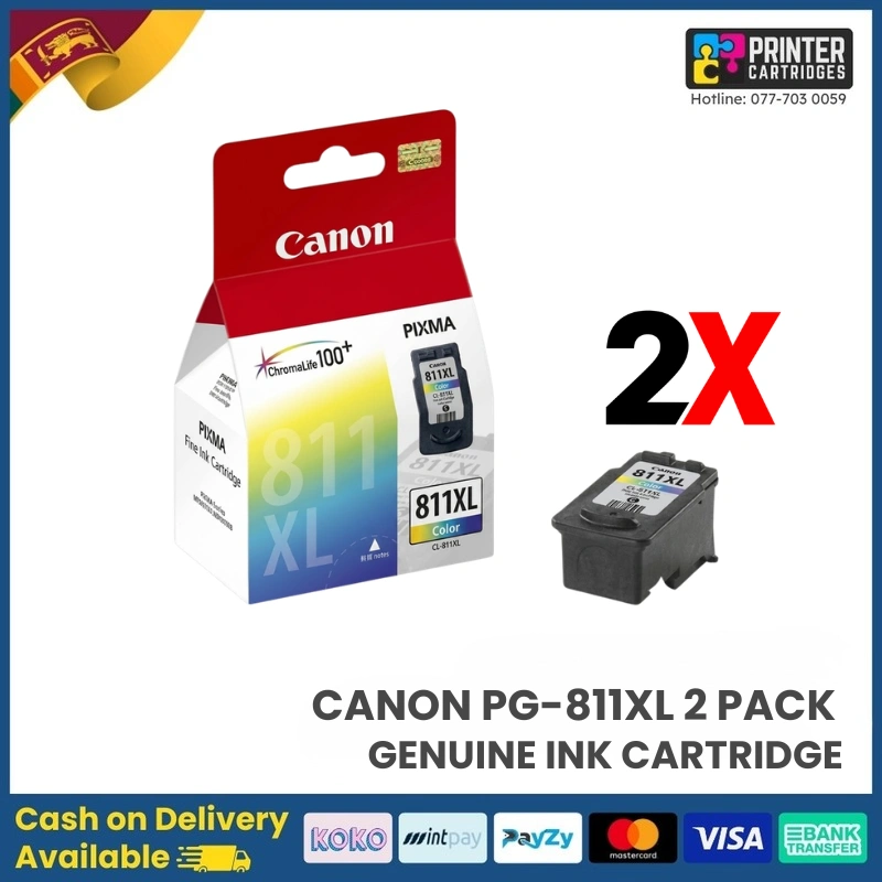 Canon PG-811XL x 2 Pack Original Ink Cartridge (Color) Canon CL-811XL x 2 Pack Original Ink Cartridge (Color)