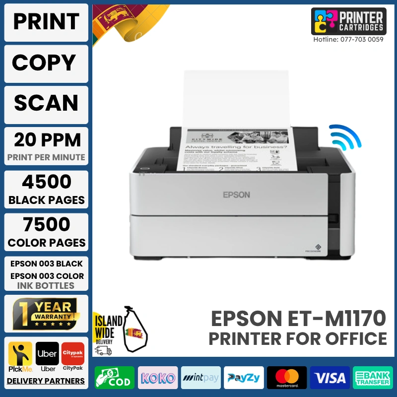 Epson-EcoTank-ET-M1170-Wireless-Monochrome-Supertank-Printer-Printercartridges.lk Epson EcoTank ET-M1170 Wireless Monochrome Supertank Printer