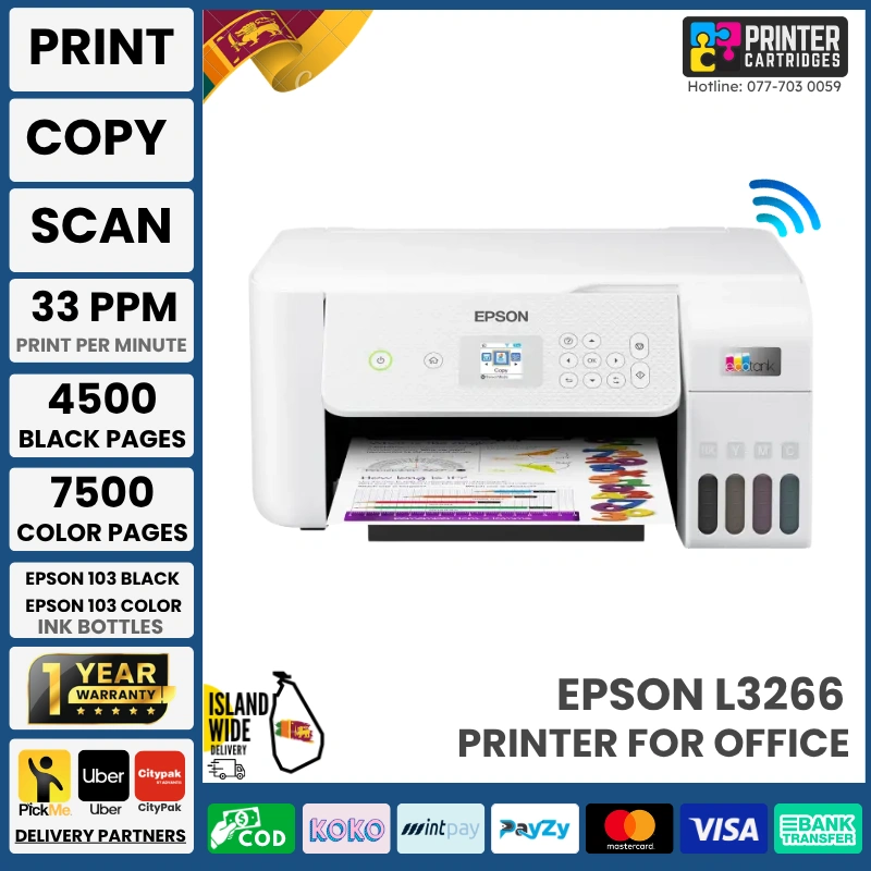 Epson-EcoTank-L3266-Multifunction-Wi-Fi-Ink-Tank-A4-Printer-Printercartridges.lk Epson EcoTank L3266 Multifunction Wi-Fi Ink Tank A4 Printer