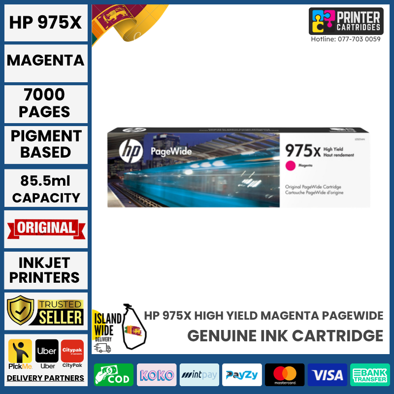 HP 975X High Yield Magenta Original PageWide Cartridge HP 975X High Yield Magenta Original PageWide Cartridge